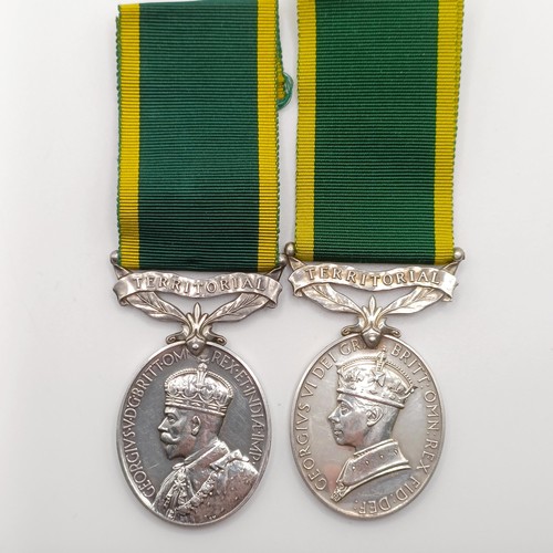 954 - A Territorial Efficiency Medal, awarded to 1660603 Gnr W Munden RA, and another awarded to 1434649 G... 