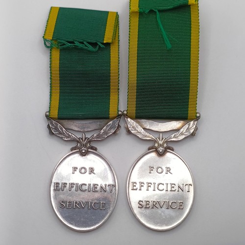 954 - A Territorial Efficiency Medal, awarded to 1660603 Gnr W Munden RA, and another awarded to 1434649 G... 