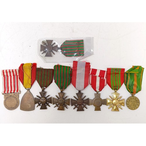 983 - A group of nine French WWI & WWII gallantry and other medals