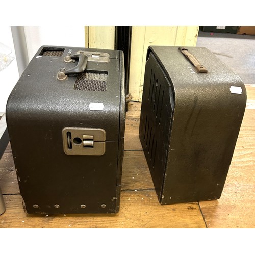 589 - Two vintage film reels 'A Man With a Gun', and two projectors (4)