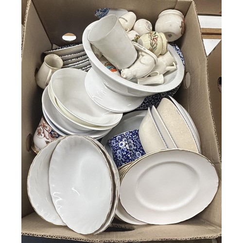 1358 - Assorted W H Goss, and other ceramics (2 boxes)