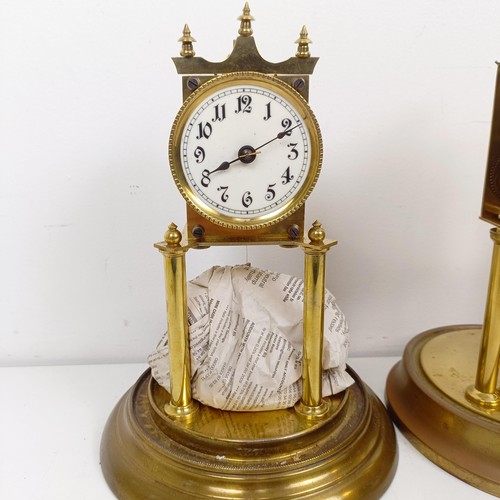 1500 - Three 400 day clocks, under glass domes (3)