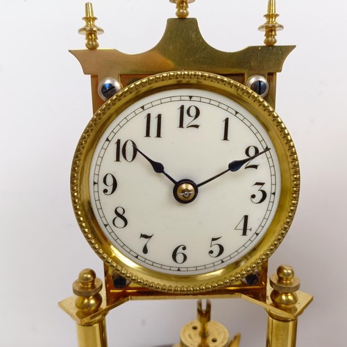 1501 - Three 400 day clocks, under glass domes (3)