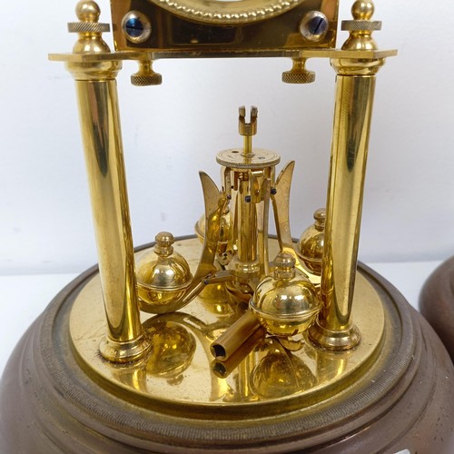 1501 - Three 400 day clocks, under glass domes (3)