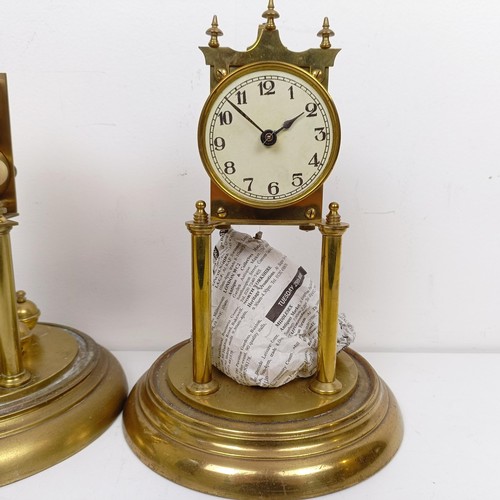 1502 - Three 400 day clocks, under glass domes (3)