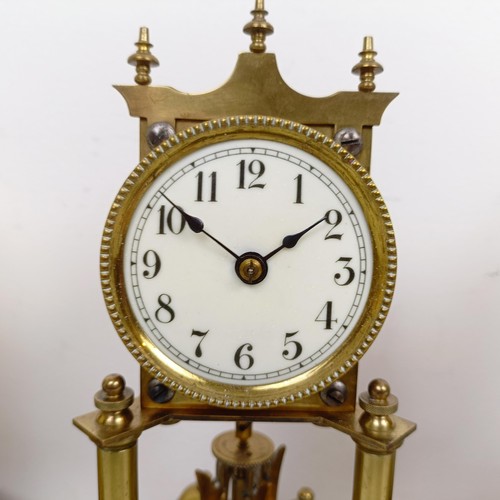 1502 - Three 400 day clocks, under glass domes (3)