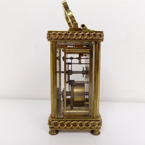 1514 - A carriage clock, retail by Favre Leuba & Co., in a brass case, 15 cm high