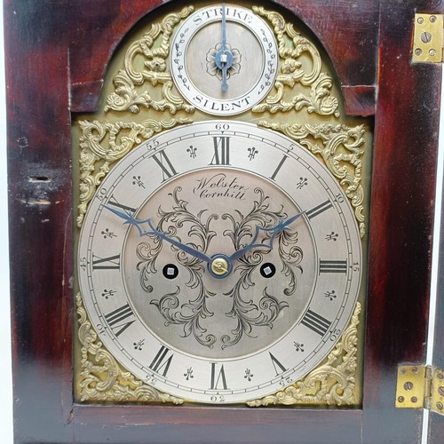 1517 - A bracket clock, with a silvered and brass dial, signed Webster Cornhill, to a twin train double fus... 