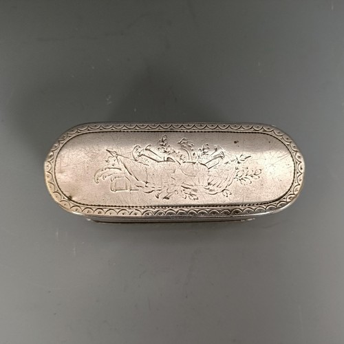 1448 - A 19th century Continental silver coloured metal snuff box, of rounded rectangular form, 121.5 g