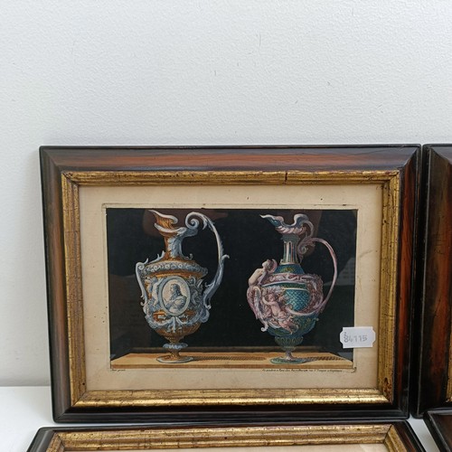 1420 - A set of six 18th century style prints, of jugs, 18 x 28 cm