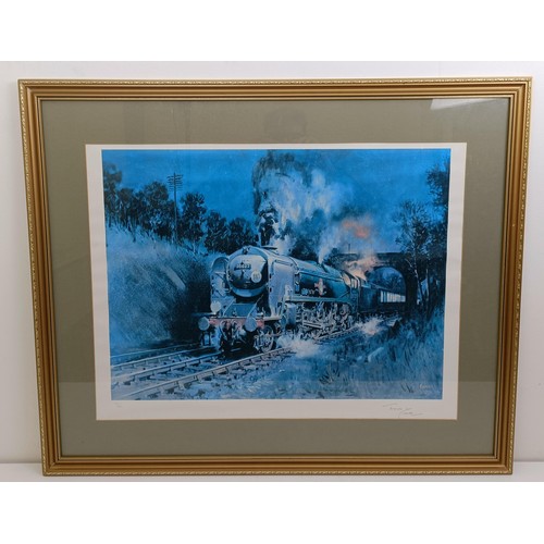 1421 - A Terence Cuneo print of train, signed