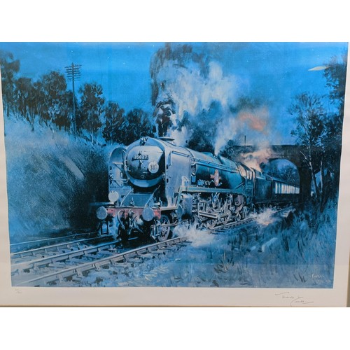 1421 - A Terence Cuneo print of train, signed