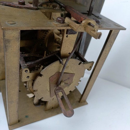 1499 - A thirty hour longcase clock movement, with a brass dial, signed Boulden, Hadlow, 27 x 26 cm