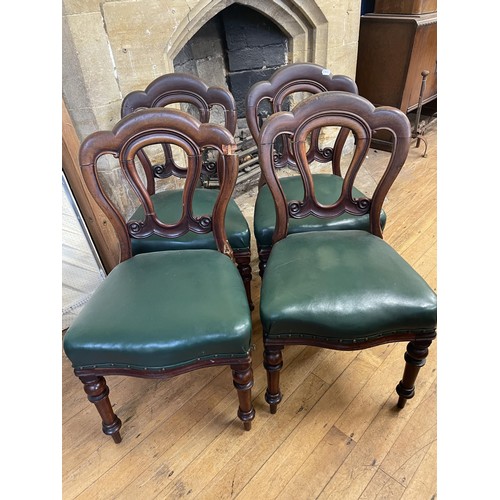 1629 - A pair of 19th century bar back armchairs, and a set of four 19th century mahogany dining chairs (6)