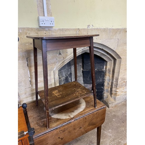 1635 - A mahogany side table, 100 cm wide, and assorted other furniture (qty)