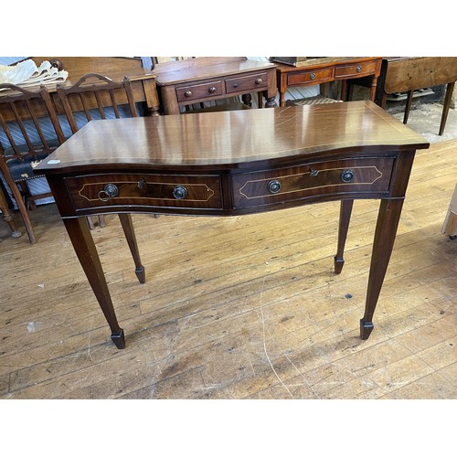 1635 - A mahogany side table, 100 cm wide, and assorted other furniture (qty)