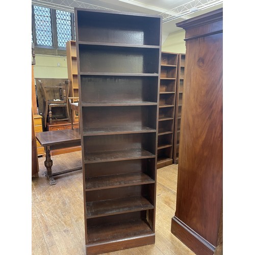 1638 - An oak bookcase, 180 cm wide, and three other bookcases (4)