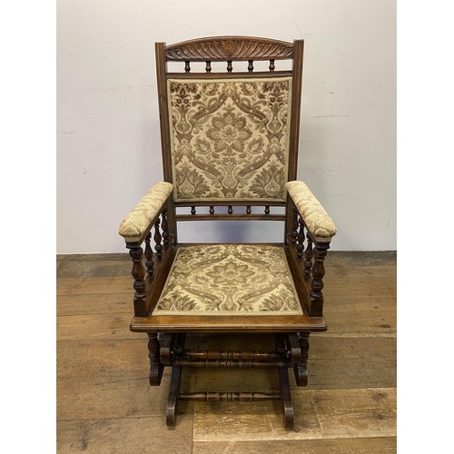 1577 - An American style rocking chair, and a corner chair (2)