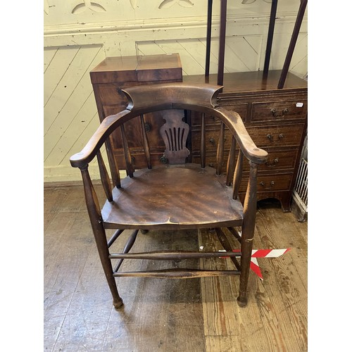 1609 - A 19th century mahogany washstand, 43 cm wide, another, a mahogany chest, 61 cm wide, and a chair (4... 