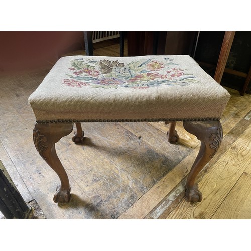 1621 - A painted side table, 82 cm wide, a tin faux mahogany shaving stand, a bamboo side table, a mahogany... 