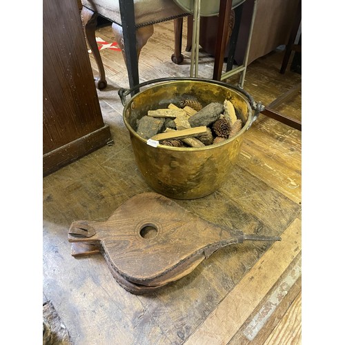 1621 - A painted side table, 82 cm wide, a tin faux mahogany shaving stand, a bamboo side table, a mahogany... 