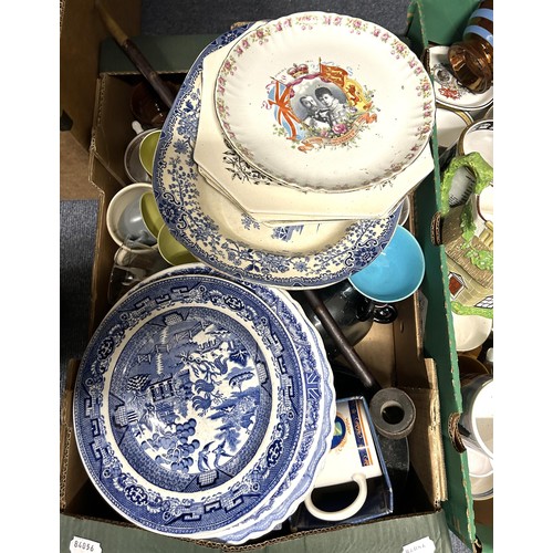 1393 - An Imari pattern bowl, and assorted other ceramics (4 boxes)