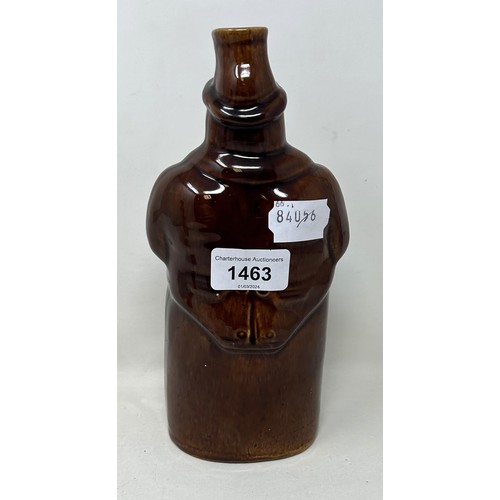 1463 - A 19th century brown glazed novelty bottle, 22 cm high