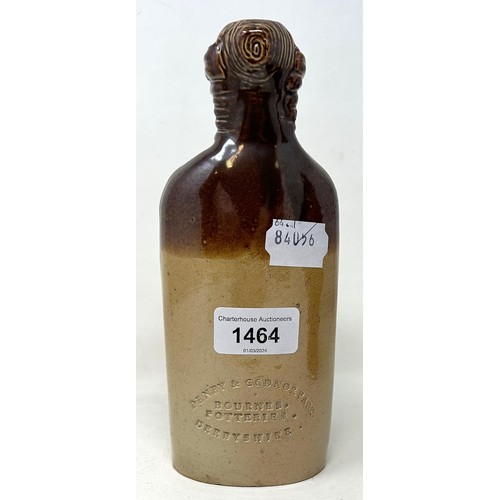 1464 - A 19th century novelty stone bottle, stamped Denby & Codnor Park 20 cm high