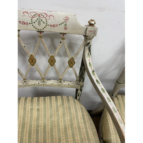 1580 - A pair of Regency style painted armchairs (2)