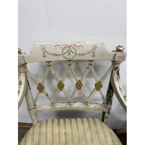 1580 - A pair of Regency style painted armchairs (2)