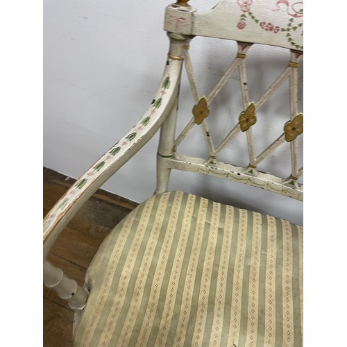 1580 - A pair of Regency style painted armchairs (2)