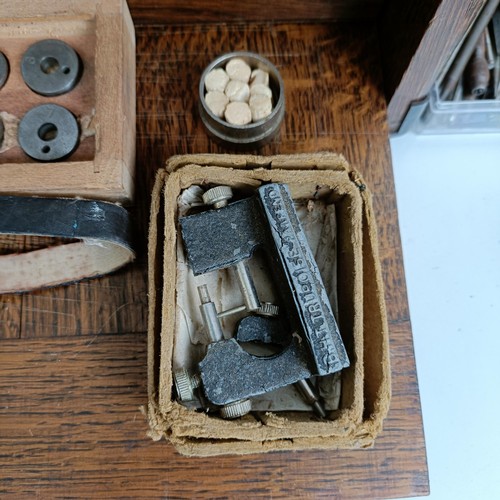 1503 - A group of assorted watchmakers and other tools, in a cabinet, and others loose (box)