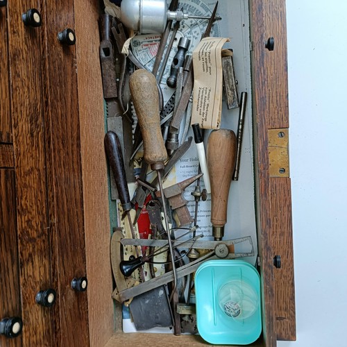 1503 - A group of assorted watchmakers and other tools, in a cabinet, and others loose (box)