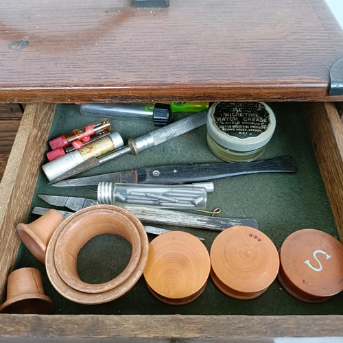 1503 - A group of assorted watchmakers and other tools, in a cabinet, and others loose (box)