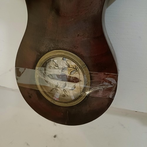 1524 - A Victorian wheel barometer, by J Hughes, London, with silvered dials, in a rosewood case, 114 cm hi... 