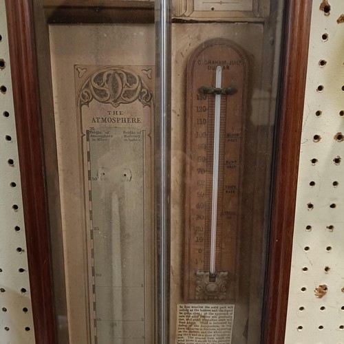 1526 - A Victorian Admiral Fitzroy barometer, in a walnut case, 109 cm high