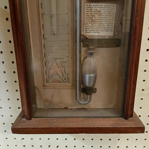 1526 - A Victorian Admiral Fitzroy barometer, in a walnut case, 109 cm high