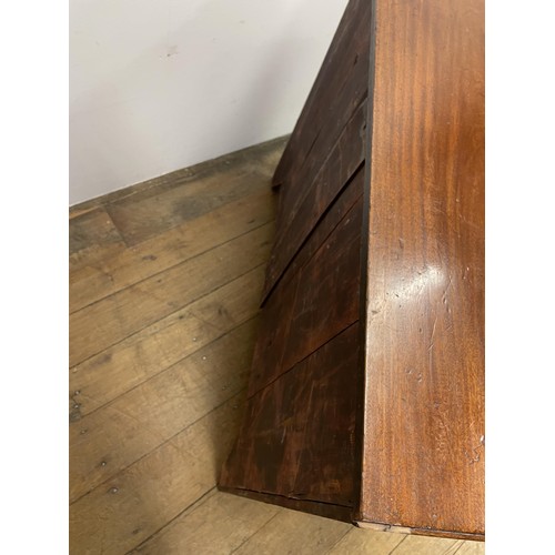 1660 - A mahogany bow front chest, having three drawers, 107 cm wide