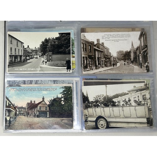 1478 - Assorted postcards of Gillingham and Dorset, in an album