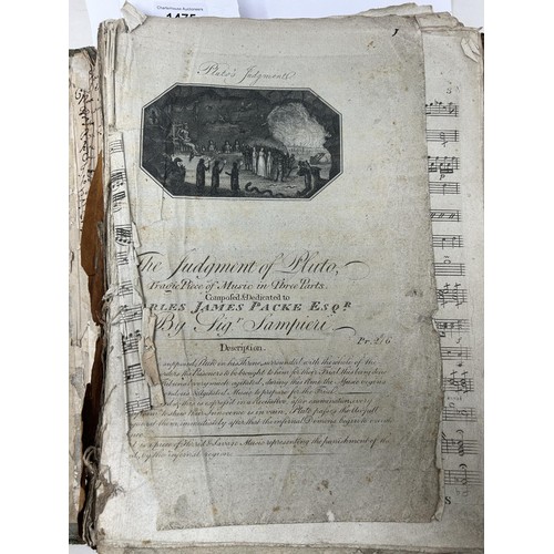 1475 - Assorted late 18th/early 19th century sheet music, including The Judgement Of Pluto, in two albums, ... 