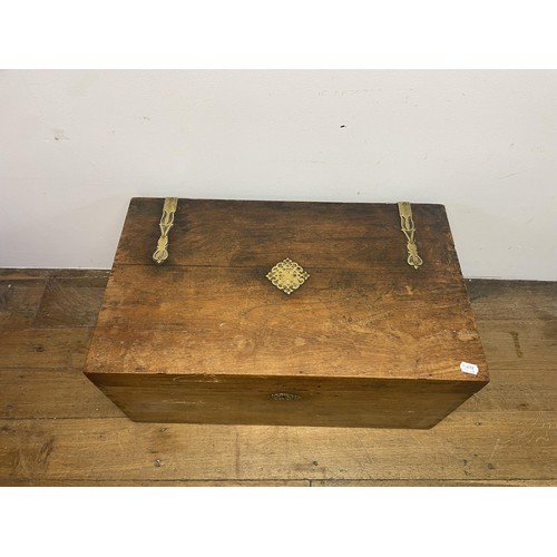 1669 - A trunk, with brass mounts, 75 cm wide