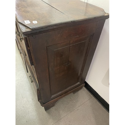 1627 - An oak chest, having three drawers, 105 cm wide