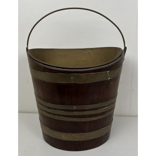 1576 - A 19th century mahogany brass bound tea bucket, 34 cm wide