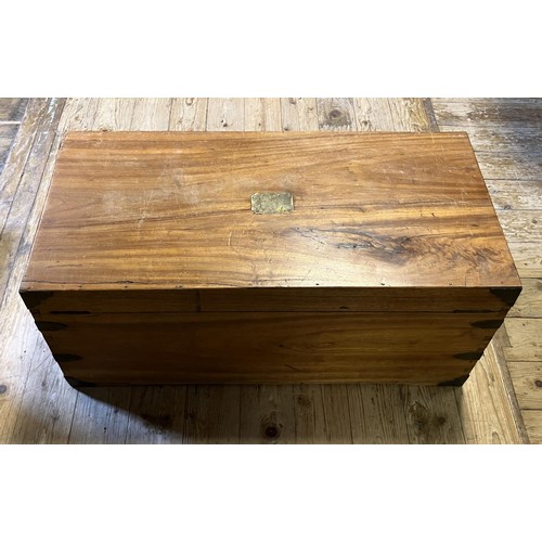 1562 - A camphorwood and brass bound chest, 86 cm wide