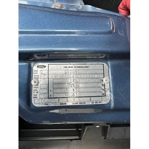 43 - 1985 Ford Capri 2.0 Laser Registration number B20 LSR Blue over grey with a black interior Purchased... 