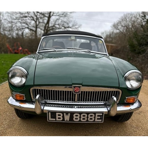 44 - 1967 MG B Roadster Registration number LBW 888E British racing green with a black leather interior B... 