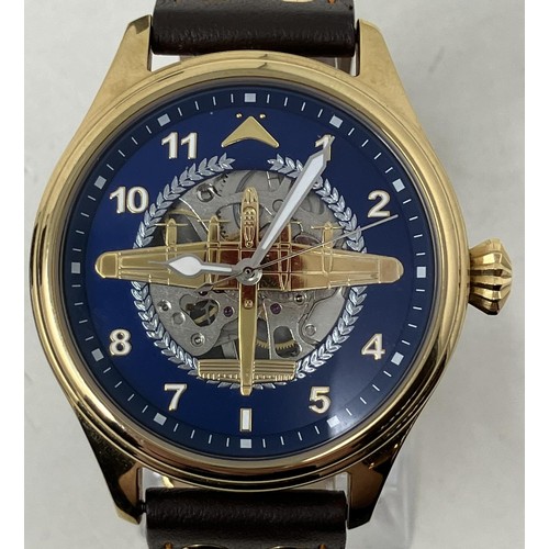 26 - A gentleman's stainless steel 'Dambusters' Lancaster Bomber mechanical watch, issue 0890/4999, on a ... 