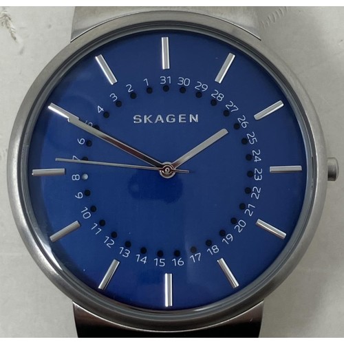 32 - A gentleman's stainless steel Skagen Ancher SKW6234 wristwatch, boxed, with instruction and warranty... 