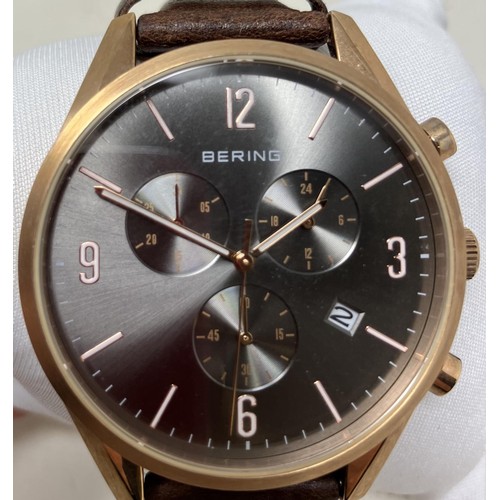 35 - A gentleman's titanium Bering 11939-078, on a stainless steel mesh strap, boxed, with guarantee and ... 