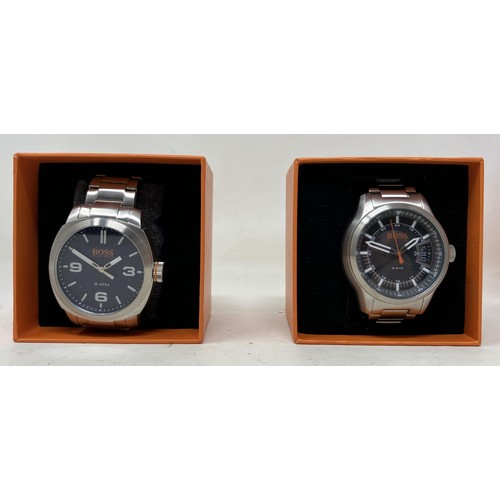 53 - A gentleman's stainless steel Hugo Boss 'Boss Orange' 5 ATM wristwatch, boxed, with warranty booklet... 